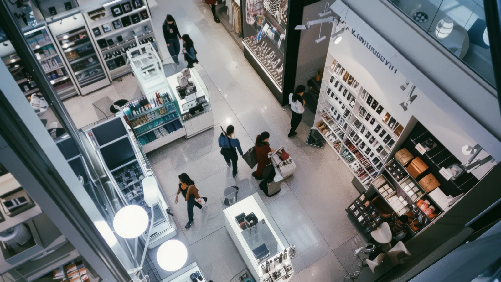 modern retail store interior overhead view